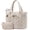 Almond Milk, variant on Puffer Tote Bag for Women, Puffy Work Handbag with Cup Holder, Travel Carry On Bag with Zipper for Teacher Nurse Gym