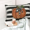 thumbnail image 2 of Fall Pillow Covers 12x20 Black Watercolor Stripes Pumpkin Decor Throw Pillows Case for Couch Autumn Harvest Indoor Outdoor Decorative Cushion Cases for Sofa Bed Decorations Set of 2, 2 of 6