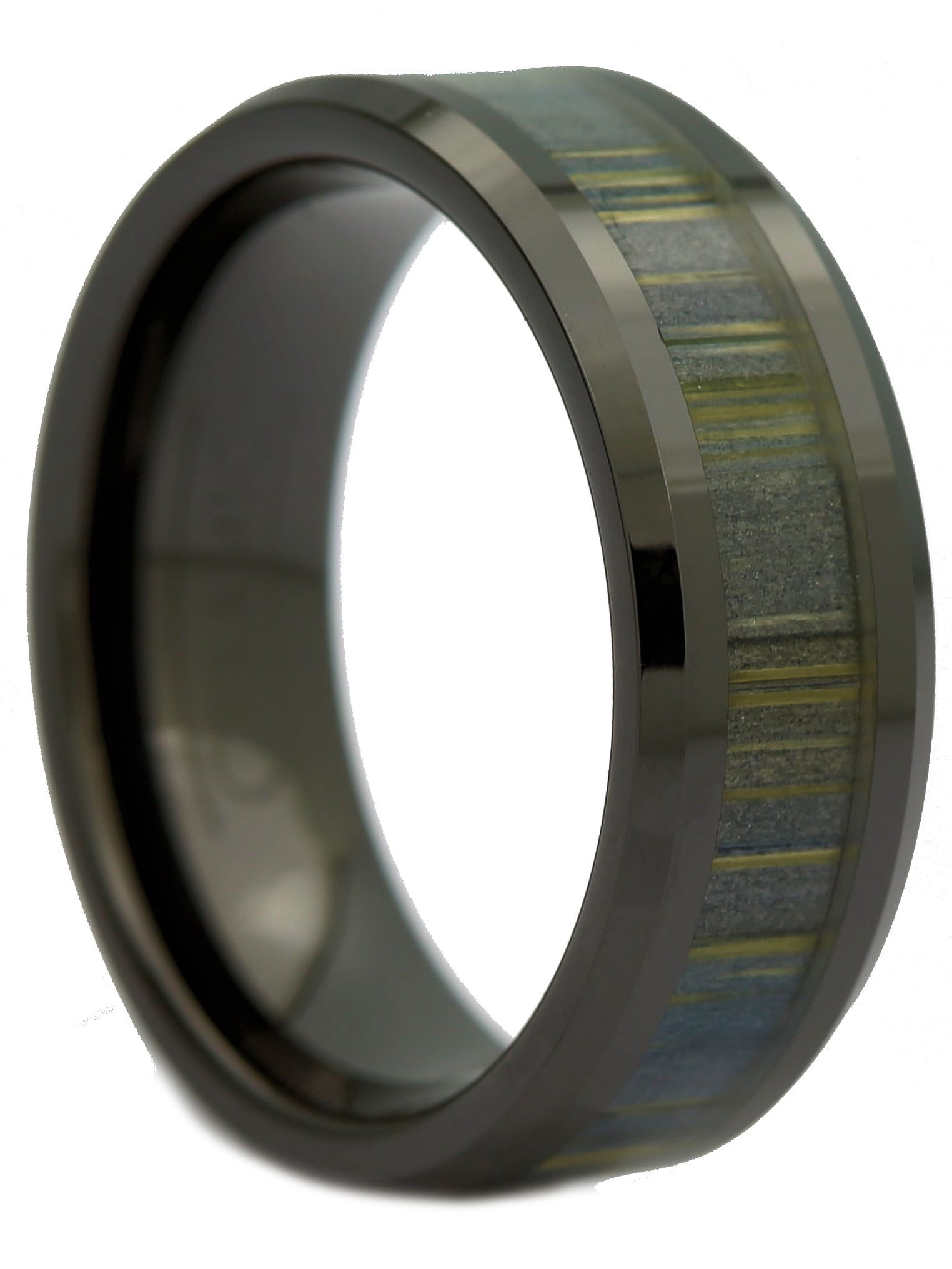 MJ Metals Black Ceramic & Acacia Koa Wood Ring - 8mm Comfort Fit Wedding Band, Size 9.5 - View #8