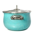 thumbnail image 7 of Enameled Aluminum Soup Pot Azure Belly Deep Casserole Cooking Pot with Glass Lid Enameled Camping Cookware Camping Stockpot for Cooking (6.55-qt. (6.2 L)), 7 of 7