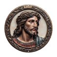 thumbnail image 2 of Zhourta Aluminum Jesus Wall Plaque 7.87Inch Diameter Craft Ornament for Holiday Home Decor and Spiritual Gift Giving, 2 of 6