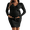 Black, variant on Women's Ribbed Knit Maternity Wrap Nursing Dress, Long Sleeve V Neck Side Tie Maternity Dress for Fall Winter