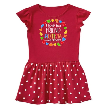 

Inktastic I Love my Friend Autism Awareness Gift Toddler Girl Dress