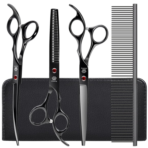 Kit de tijeras de peluquería canina GLADOG Professional 5 en 1 con funda