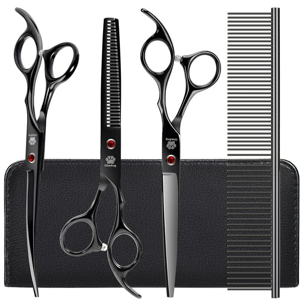 Kit de tijeras de peluquería canina GLADOG Professional 5 en 1 con funda