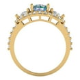 thumbnail image 4 of 2.16 ct Round Cut Blue Moissanite 3 Stone 18K Yellow Gold Womens Engagement Ring, 4 of 5