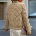 thumbnail image 5 of Brglopf Women Quilted Bomber Jacket Zip Up Lightweight Coats Fashion Warm Fall Winter Jackets Outerwear with Pockets(Khaki,S), 5 of 8
