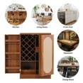 thumbnail image 6 of Historyli Go5H 41.9 Inch Modern Bar Cabinet With Wine And Glass Rack, Industrial Rattan Door Liquor Table With Large Storage Space, For Kitchen, Dining Room, 6 of 9