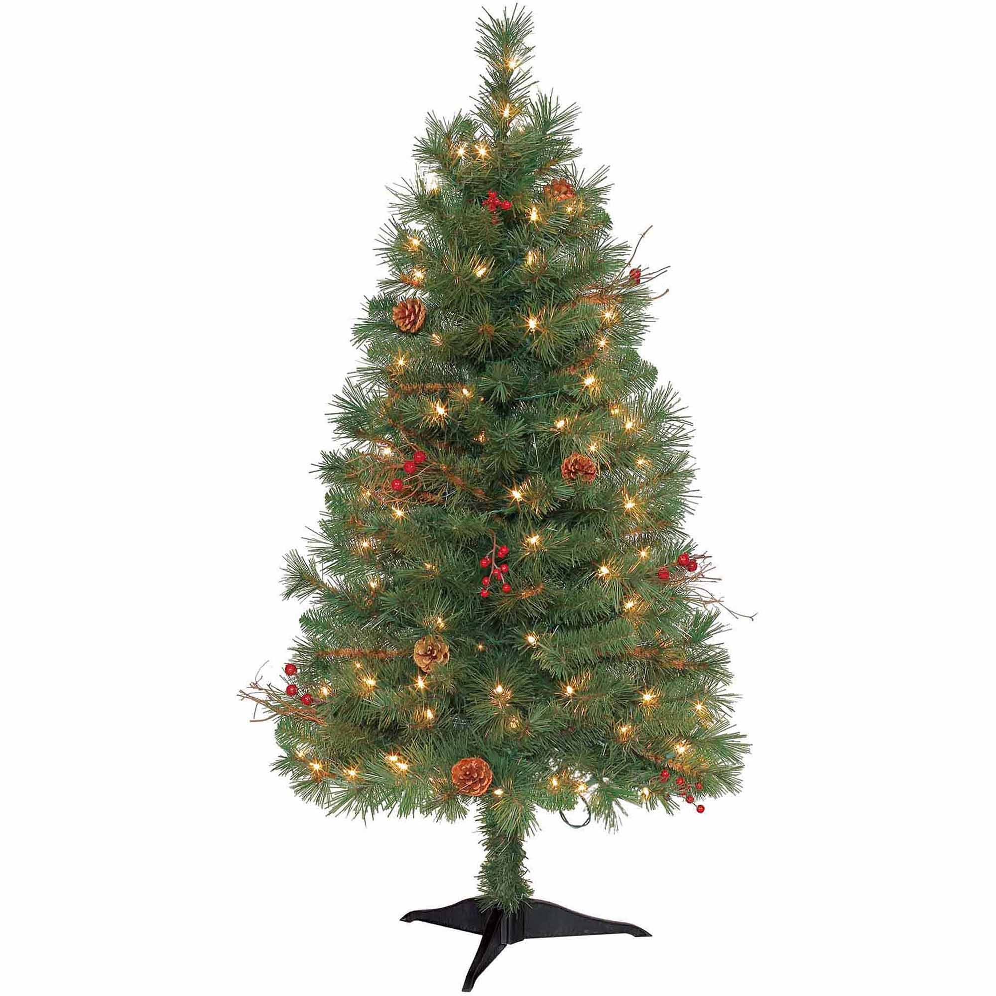 Holiday Time 4ft Chester Pine Tree-clear - Walmart.com