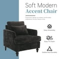thumbnail image 4 of MOONMISS Chenille Upholstered Mid Century Modern Wood Frame Armchair-BLACK, 4 of 5
