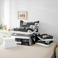 thumbnail image 6 of Manfei Wildlife Deer 7-Piece Bedding Comforter Set,Geometric Buffalo King Bedding Sets,Black White Ultra Soft Bed Sheets,Super Cozy Abstract Room Decor,Reversible, 6 of 8