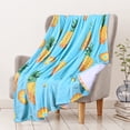 thumbnail image 2 of 400 GSM&nbsp;Pineapple Throw Blanket for Women, 60x80 Inches Super Soft Flannel Fleece Blanket Home Decor Couch Sofa Bed Blanket, Printed Pineapple Gifts for Adults and Kids All Seasons, 2 of 6
