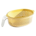 thumbnail image 2 of Safeglitz Double Layer Plastic Handle Drain Basket with Lid Rice Wash Colander for Fruits and Vegetables Reusable Kitchen Strainer Bowl for Easy Cleaning and Draining(B), 2 of 4