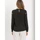 thumbnail image 5 of Blusa Elegante Labor De Retazos De Encaje Camisa Cuello Del Lazo Manga Larga Para Mujeres Negro M Unique Bargains Blusa, 5 of 6