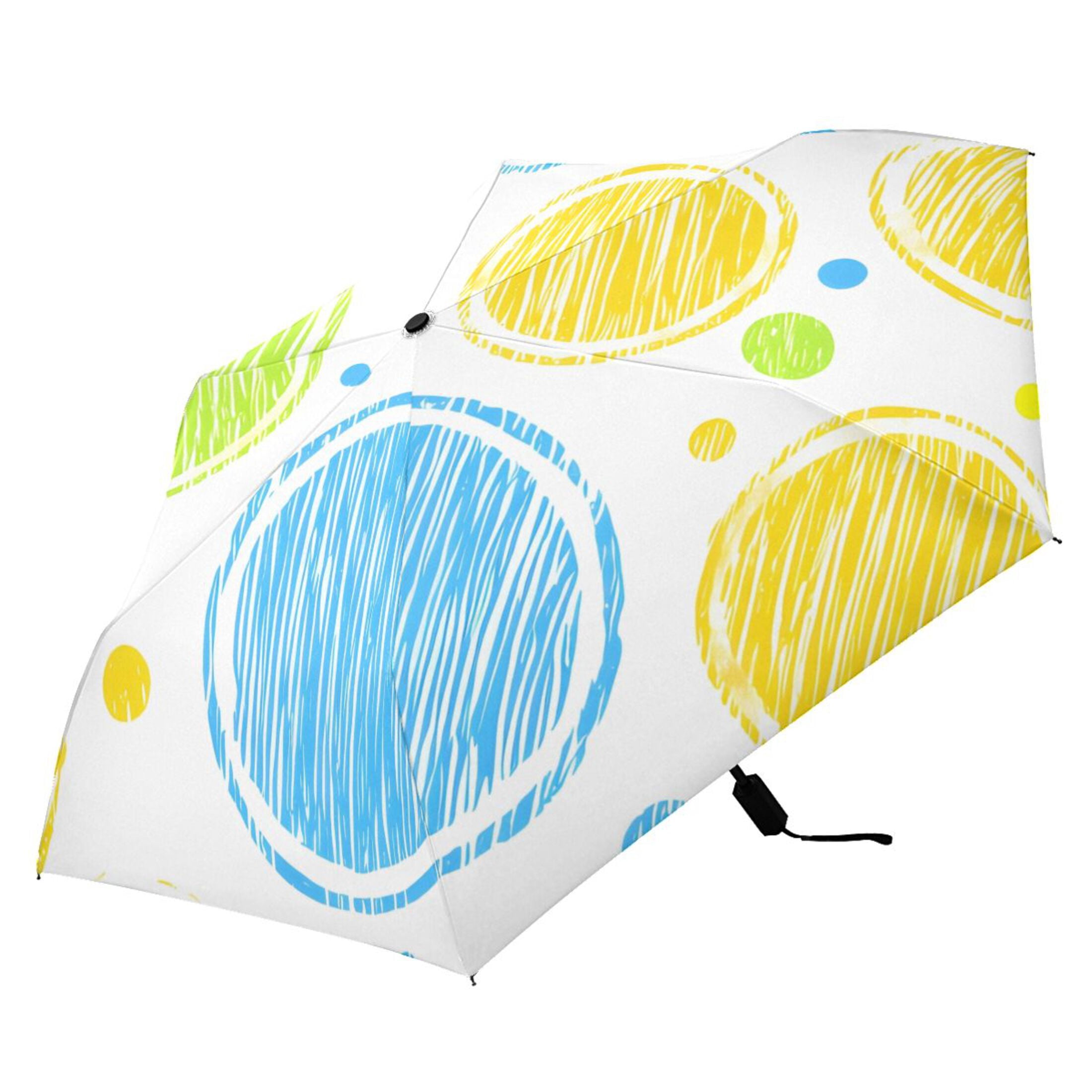 ALAZA Polka Dots UPF 50+ Compact Folding Umbrella for Rain Travel Umbrella Packable