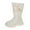 Beige, variant on REDARER Girls Long Boots with Pearl Bow Detail, Warm Lined High Top Martin Boots for Kids, Autumn Winter Ankle Booties,Color:Beige,Size:4.5-5 Years