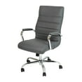 thumbnail image 2 of Emma + Oliver High Back Gray LeatherSoft Executive Swivel Office Chair with Chrome Frame/Arms, 2 of 14