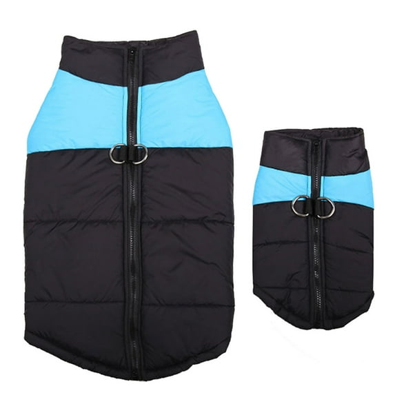 SNNROO Cold Weather Dog Warm Vest Jacket Coat, Pet Winter Clothes Gits for Small / Medium / Large Dogs, Waterproof Warm Pet Coats for Winter, Blue/2XL