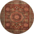 thumbnail image 1 of Ahgly Company Machine Washable Indoor Round Abstract Tomato Red Area Rugs, 6' Round, 1 of 7