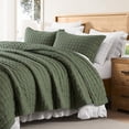 thumbnail image 4 of Juego de edredón WDCOZY tamaño king con 2 fundas de almohada, color verde, 4 of 8