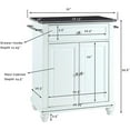 thumbnail image 5 of Pemberly Row Black Granite Top Portable Kitchen Island in White, 5 of 7