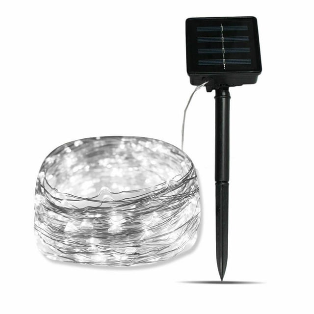 Yuarrent 100 LEDs Luz solar Impermeable Luces de hadas Cadena Vacaciones al aire libre Fiesta de Navidad Boda Lámpara solar Decoración Iluminación y accesorios No.1 Yuarrent HA025652-01