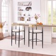 thumbnail image 5 of CQSXDA Modern Upholstered Bar Stool Set of 2 with Gold-Accented Armrests and Metal Frame 23 Inch Seat Height for Kitchen Use, Beige, 5 of 7
