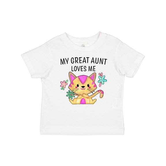 Inktastic My Great Aunt Loves Me with Cute Kitten and Flowers Boys or Girls Baby T-Shirt