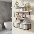 thumbnail image 1 of Repisas Flotantes Estantes De Madera Cocina Baño 4pzs Modelo Blanco, 1 of 4
