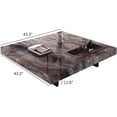 thumbnail image 5 of Modern Coffee Table for Living Room, 43.31" Square Living Room Table, Gray Sintered Stone Coffee Table with Black Metal Legs, Oversized Center Table Tea Table for Home Office, 5 of 5