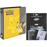 Pokmon Pikachu 3-Ring Binder Card Album with 100 Ultra Pro Platinum Series 9-Pocket Sheets