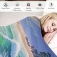 thumbnail image 3 of Chilfamy Metaphysical Painting Waves Mountain Print Flannel Throw Blanket Lightweight Soft Blanket for All Seasons 60x80in, 3 of 6
