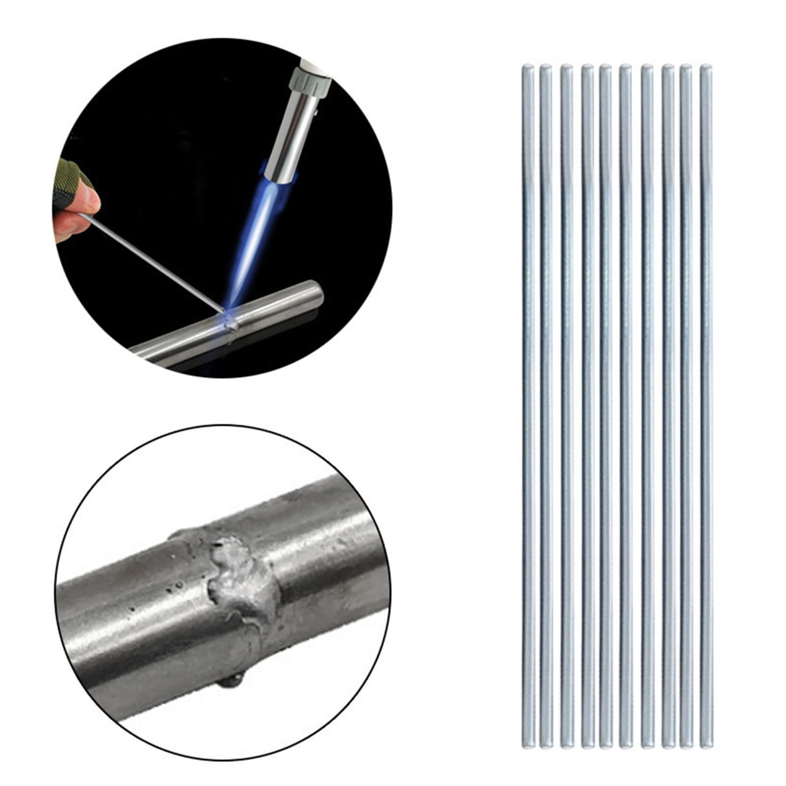 10X 33cm 2.0mm Solution Welding Flux-Cored Rods Aluminum Wire Brazing Tool Set.
