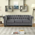 thumbnail image 5 of Morden Fort simplicity Sofas for Living Room Furniture Sets, Chair, Couch and Sofa 3 Pieces, Fabric Dutch Velvet Light Grey, 5 of 7