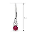 thumbnail image 5 of SuperJeweler 1/5 Carat Ruby Leverback Earrings In Sterling Silver, 1/2 Inch For Women, 5 of 6