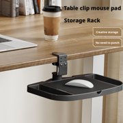 Adjustable Mouse Pad Stand with Storage, Clamp-On Design for Desk Organization