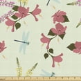 thumbnail image 1 of Dragonfly Sofa Upholstery Fabric by the Yard, Exotic Hibiscus Petals Rainforest Flowers Blossoming Tropic Spring, Decorative Fabric for DIY and Home Accents, Pale Green and Multicolor by Ambesonne, 1 of 5