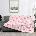thumbnail image 2 of Yiaed Cute Flamingo with Heart Print Blanket Throw Blanket Soft Cozy Flannel Blanket for Home Bed Sofa Couch Chair-80"x60", 2 of 6