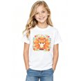 thumbnail image 2 of Girls Graphic Tees Cute Fox Magical Floral Short Sleeve Kids T-Shirt, 100% Cotton Soft Casual Tops for Children, 2 of 5