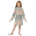 thumbnail image 6 of FORMRS Niños Bathrobe Unisex Hooded Robe Soft Plush Pajamas Sleepwear, Size 2-3T, Stars Flower, 6 of 7
