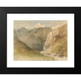 thumbnail image 2 of Charles Rochussen 14x11 Black Modern Framed Museum Art Print Titled - Ox Carts on a Road Between the Mountains in the Canton of Sankt Gallen (1871), 2 of 5