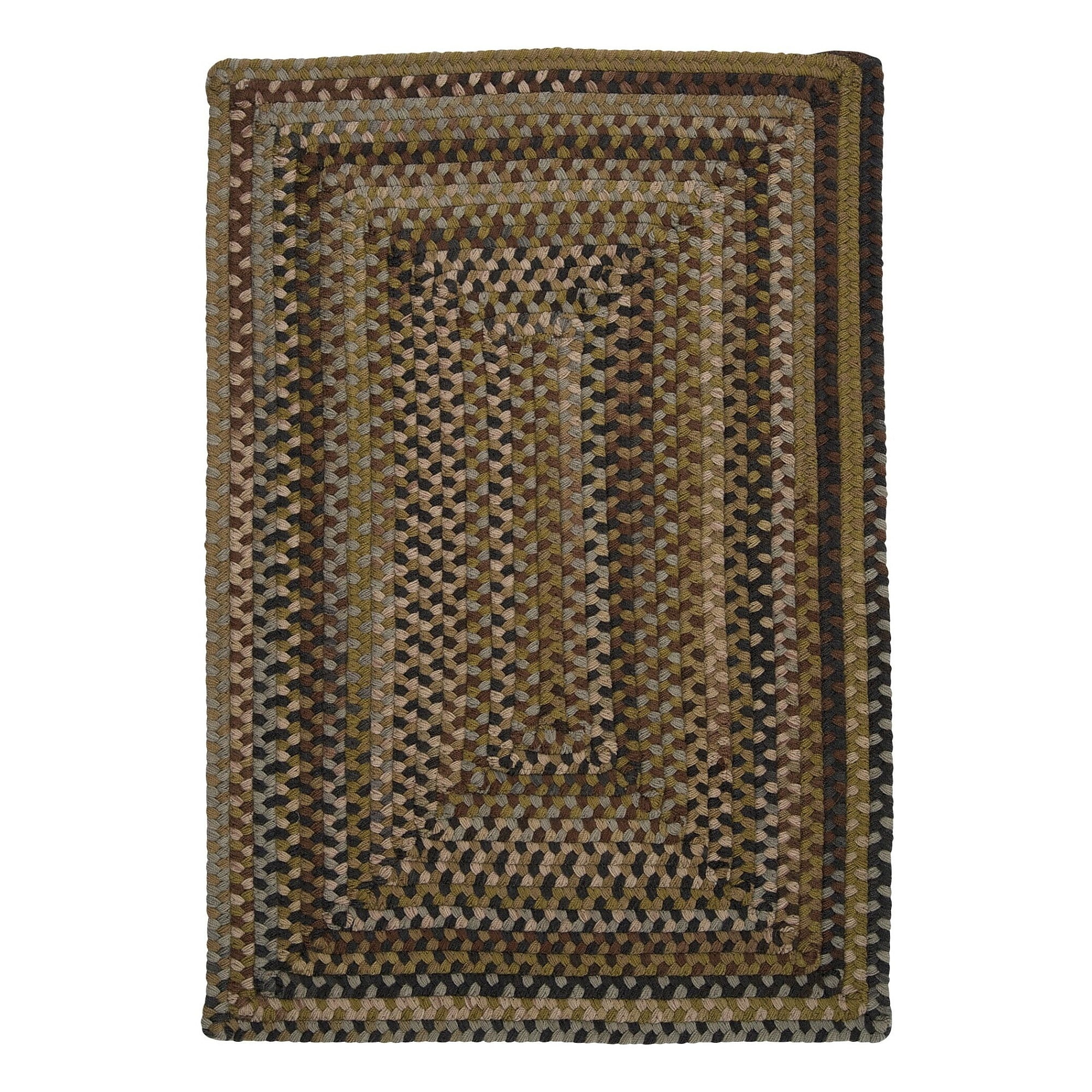 8' x 10' Green and Brown Braided Rectangular Area Throw Rug Walmart