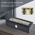 thumbnail image 5 of FUYGRCJ Watch Box Organizer, 6 Slot Mens Watch Case, Watch Storage Holder Organizer Case, Watch Stand Display Storage Case with Glass Lid, Anniversary Birthday Christmas Gifts for Men Women, 5 of 9