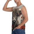 thumbnail image 3 of Lsque Butterfly Cow With Flowers Print Men's Cotton Blend Sleeveless Muscle Shirts (S-3XL)- Moisture Wicking, Odor Protection, UPF 30+,Small, 3 of 8