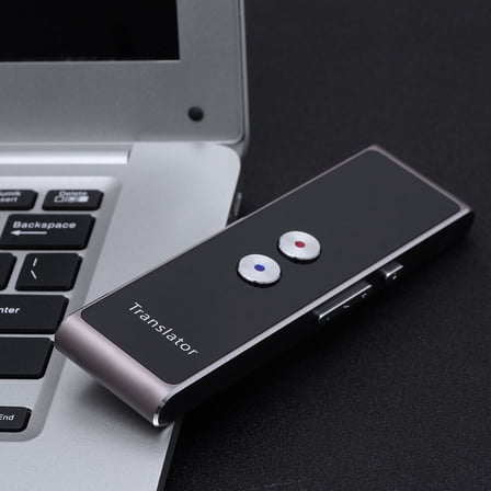 LOLIPPYY and Rechargeable Translator Metal Brown 1Set for Travelling Business