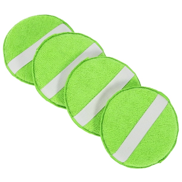 4Pcs 12.5cm Almohadilla de pulido y abrillantado universal de microfibra, almohadilla de cera de lana para pulidora de automóviles, accesorio de taladro, verde hierba