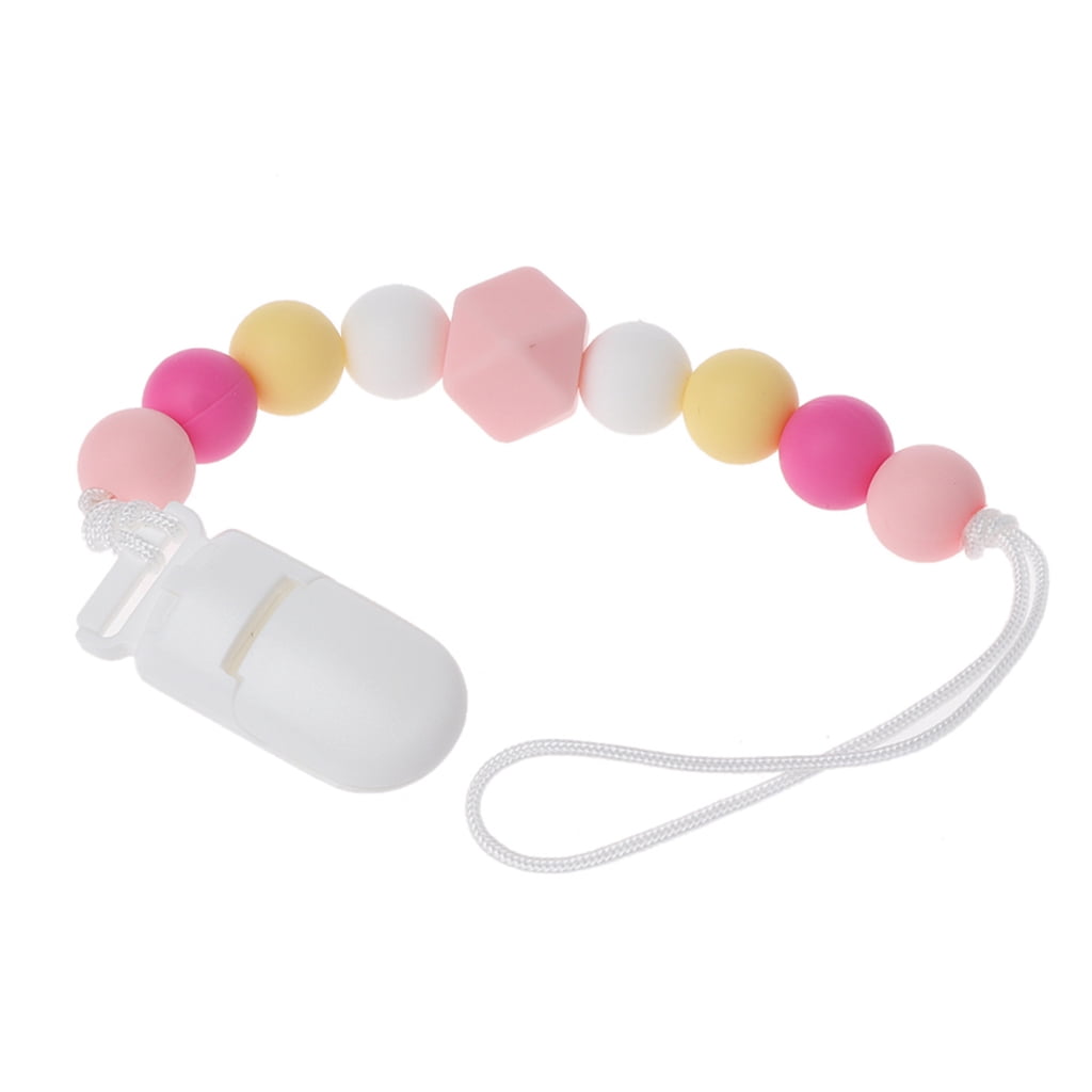Dummy Clips Baby Teeth Chain Holder Kit Pacifier Teething Strap Silicone Beads