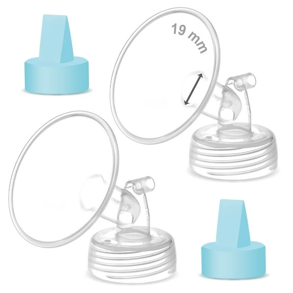 Maymom Pump Parts Compatible with Spectra Ameda Luna Pumps, Spectra Synergy Gold; Inc 19 mm Wide Mouth Flange Blue Duckbill Valve; Not Original Spectra Replacement Pump Parts