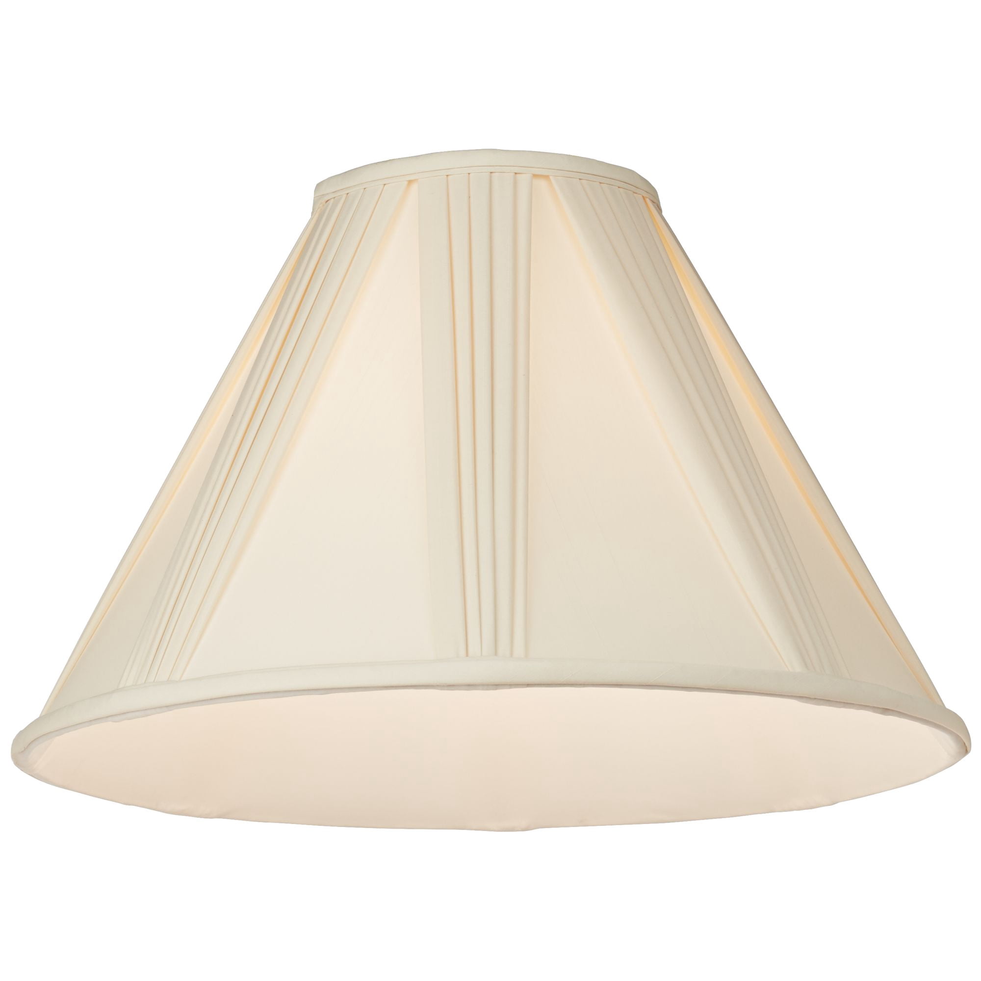 Springcrest Collection Empire Lamp Shade Ivory French Drape Large 6" Top x 17" Bottom x 12" High Spider Harp and Finial Fitting