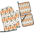 thumbnail image 6 of Carrot Oven Mitts and Pot Holders Sets 4 pcs, Kitchen Oven Gloves Heat Resistant BBQ Gloves Non Slip for Cooking, Chef, Baking, 6 of 6